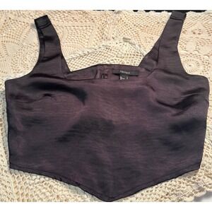 Forever 21 Satin‎ Corset Tank Top Black Sleeveless Party Going Out Top Small